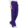 image:imageCherokee WW Revolution Scrub Pants for Women Mid Rise Flare Pant 5 PocketsGrape