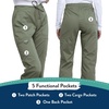 image:imageCherokee WW Revolution Scrub Pants for Women Mid Rise Flare Pant 5 PocketsOlive