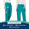 image:imageCherokee WW Revolution Scrub Pants for Women Mid Rise Flare Pant 5 PocketsTeal Blue