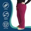 image:imageCherokee WW Revolution Scrub Pants for Women Mid Rise Flare Pant 5 PocketsWine