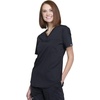 image:imageCherokee WW Revolution Scrub Tops Women V Neck Tuckable Shirt 1 PocketBlack