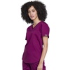 image:imageCherokee WW Revolution Scrub Tops Women V Neck Tuckable Shirt 1 PocketWine
