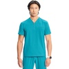 image:imageCherokee Infinity Mens Scrubs Top V Neck Partial Zip with 2 PocketsAquaturque