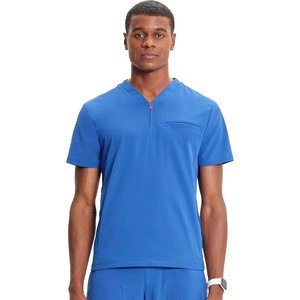 image:imageCherokee Infinity Mens Scrubs Top V Neck Partial Zip with 2 PocketsRoyal