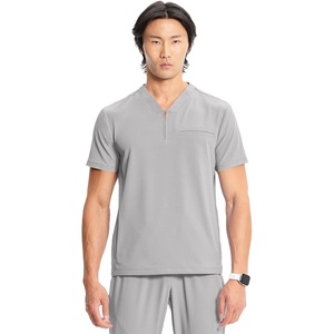 image:imageCherokee Infinity Mens Scrubs Top V Neck Partial Zip with 2 PocketsVapor