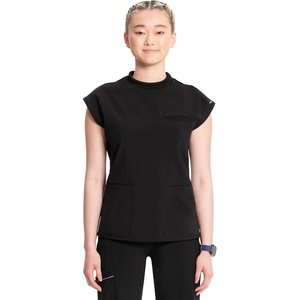 image:imageCherokee Infinity Scrub Tops Women Mock Neck Dolman Sleeves Nurse ShirtBlack