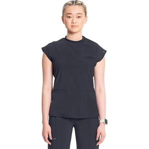 image:imageCherokee Infinity Scrub Tops Women Mock Neck Dolman Sleeves Nurse ShirtPewter