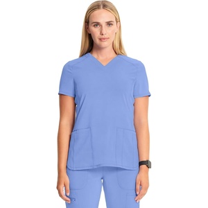 image:imageCherokee Infinity Scrub Tops Women VNeck Slim Fit 2 Pocket 360 StretchCiel