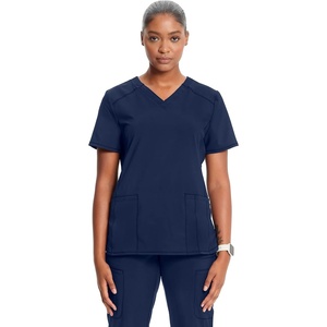 image:imageCherokee Infinity Scrub Tops Women VNeck Slim Fit 2 Pocket 360 StretchNavy