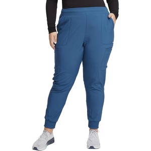 image:imageCherokee Infinity Womens Mid Rise Jogger Scrub Pants RibKnit Waist 6 Pockets 360 Stretch MoistureWicking  CK080ACaribbean Blue
