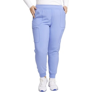 image:imageCherokee Infinity Womens Mid Rise Jogger Scrub Pants RibKnit Waist 6 Pockets 360 Stretch MoistureWicking  CK080ACiel