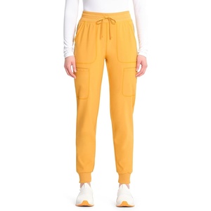 image:imageCherokee Infinity Womens Mid Rise Jogger Scrub Pants RibKnit Waist 6 Pockets 360 Stretch MoistureWicking  CK080AGold Rush