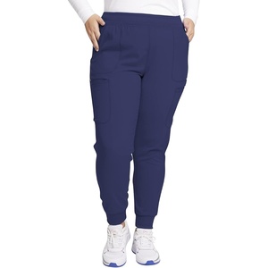 image:imageCherokee Infinity Womens Mid Rise Jogger Scrub Pants RibKnit Waist 6 Pockets 360 Stretch MoistureWicking  CK080ANavy