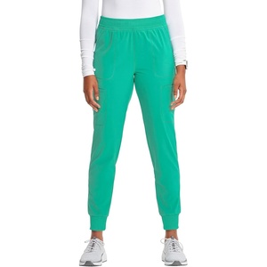 image:imageCherokee Infinity Womens Mid Rise Jogger Scrub Pants RibKnit Waist 6 Pockets 360 Stretch MoistureWicking  CK080APalm Leaf