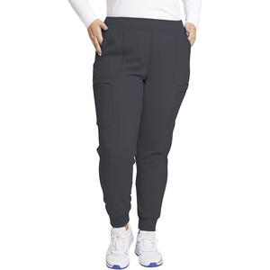 image:imageCherokee Infinity Womens Mid Rise Jogger Scrub Pants RibKnit Waist 6 Pockets 360 Stretch MoistureWicking  CK080APewter