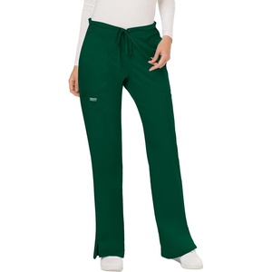 image:imageCherokee WW Revolution Scrub Pants for Women Mid Rise Flare Pant 5 PocketsHunter Green